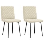vidaXL Chaises à manger lot de 2 crème similicuir