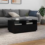 vidaXL Table basse avec lumières LED chêne noir 90x49x40 cm