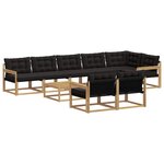 vidaXL Ensemble de canapés d'extérieur 9 Pièces Blanc et noir