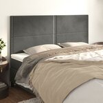 vidaXL Têtes de lit 4 Pièces Gris foncé 80x5x78/88 cm Velours