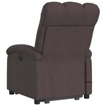 vidaXL Fauteuil inclinable de massage électrique Marron foncé Tissu