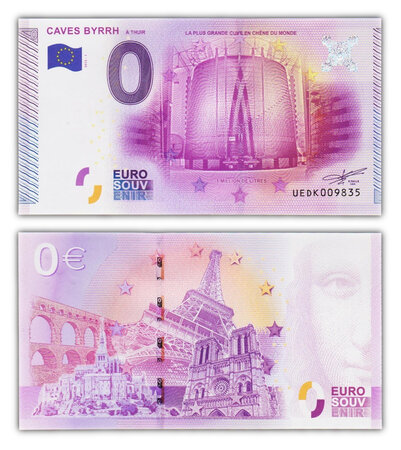 Billet de collection 0 euro souvenir 2015 caves byrrh - france - neuf