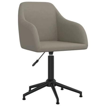 vidaXL Chaise pivotante de salle à manger Gris clair Velours