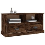 vidaXL Meuble TV chêne fumé 93x35 5x45 cm bois d'ingénierie