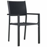 vidaXL Ensemble de salle à manger pour jardin 5 Pièces Noir Poly rotin