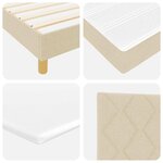 vidaXL Lit boxspring avec matelas Crème 120 x 190 cm tissu