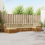 vidaXL Ensemble de canapés d'extérieur 7 Pièces Naturel et Beige