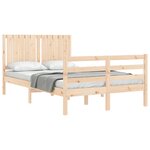 vidaXL Cadre de lit avec tête de lit 120x200 cm bois massif