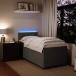 vidaXL Sommier à lattes de lit avec matelas Gris foncé 100x200 cm