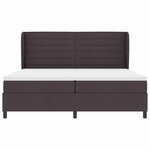 vidaXL Lit à ressorts avec matelas Marron foncé 200 x 200 cm tissu