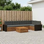 vidaXL Ensemble de canapés d'extérieur 6 Pièces Naturel et Anthracite