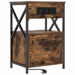 vidaXL Cabinet de chevet Chêne fumé 40 x 31 x 60 cm Bois d'ingénierie