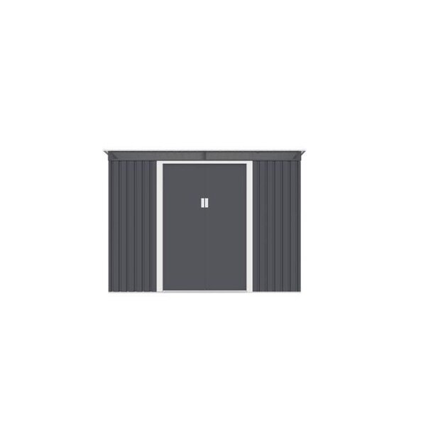 Abri de jardin en métal 4,72 m² - Kit d'ancrage inclus - Gris anthracite