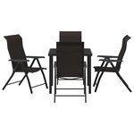 vidaXL Ensemble de salle à manger pour jardin 5 Pièces Noir café