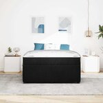 vidaXL Cadre de lit avec matelas Noir 160 x 200 cm tissu