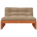 vidaXL Sofa de jardin milieu Pin massif Brun Ciré