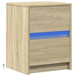 vidaXL Armoire de chevet avec lumières LED chêne sonoma