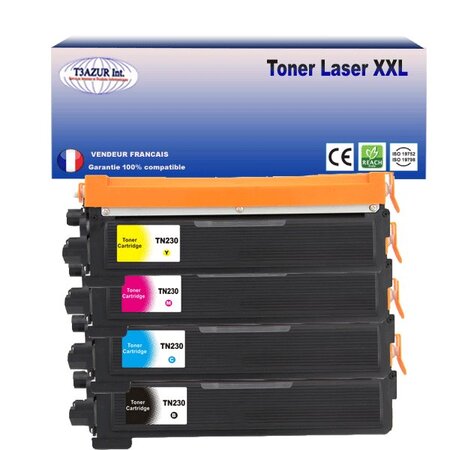 4 Toners compatibles Brother DCP-9010, DCP-9010CN, TN-230 - T3AZUR