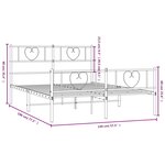 vidaXL Cadre de lit métal sans matelas avec pied de lit noir 140x190cm