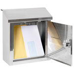Boîte aux lettres en acier inoxydable porte  mur et portail. V4097  Fente de 23 x 4 cm