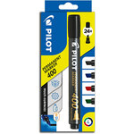 Pilot SCA-400 Stylo-Feutre Flow Pack - Pointe de Burin - Noir - 4 pièces