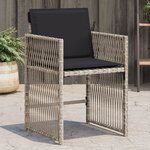 vidaXL Chaises de jardin avec coussins lot de 4 gris clair poly rotin