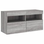 vidaXL Meuble TV mural avec lumières LED sonoma gris 80x30x40 cm