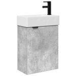 vidaXL Meuble de salle de bain avec robinet Gris béton