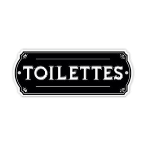 Plaque de porte pour les toilettes en métal