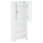 vidaXL Buffet haut Blanc 69 5x34x180 cm Bois d'ingénierie