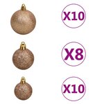 vidaXL Arbre de Noël artificiel pré-éclairé et boules vert 210 cm PVC