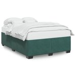 vidaXL Cadre de lit Vert foncé 140x190 cm Velours