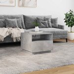 vidaXL Table basse avec lumières LED gris béton 50x49x40 cm