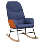 vidaXL Chaise à bascule avec repose-pied Bleu Tissu