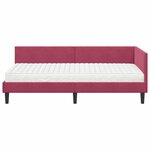 vidaXL Cadre de lit d'angle avec matelas Autre 2 Pièces Vert Velours