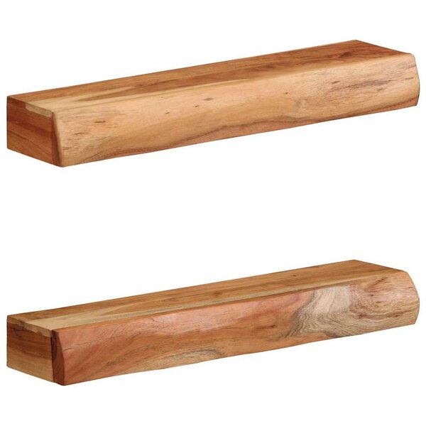 vidaXL Étagères murales 2 Pièces 60x17x8 cm bois massif d'acacia