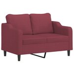 vidaXL Ensemble de canapés 2 Pièces avec coussins Rouge bordeaux Tissu