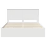 vidaXL Cadre de lit avec tiroir Blanc 160 x 200 cm Bois Ingénierie