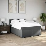 vidaXL Sommier à lattes de lit avec matelas Gris foncé 140x200cm Tissu