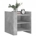 vidaXL Table de chevet gris béton 45x50x50 cm bois d'ingénierie