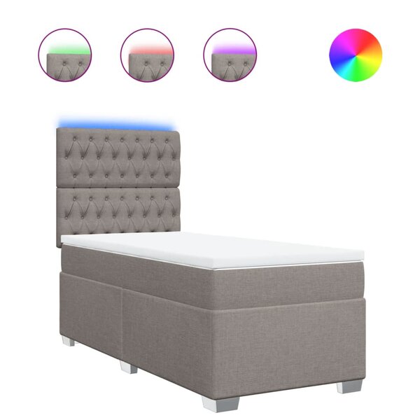 vidaXL Sommier à lattes de lit avec matelas Taupe 80x200 cm Tissu