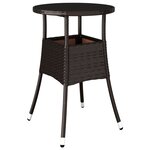 vidaXL Ensemble de bistro de jardin 3 Pièces coussins marron poly rotin