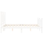 vidaXL Cadre de lit avec tête de lit blanc 140x190 cm bois massif