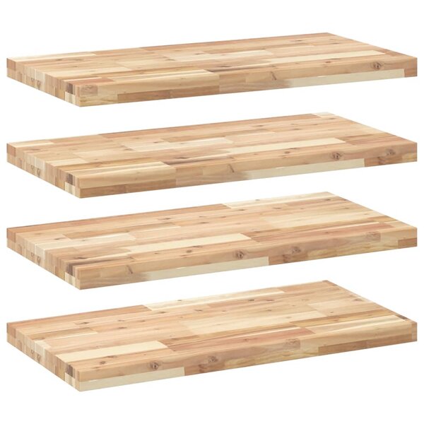 vidaXL Étagères flottantes 4 Pièces 80x40x4 cm acacia massif non traité