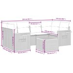 vidaXL Salon de jardin avec coussins 7 Pièces beige résine tressée