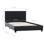 vidaXL Cadre de lit sans matelas noir similicuir 90x200 cm