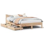 vidaXL Cadre de lit avec tiroirs 150x200 cm bois de pin massif