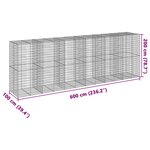 vidaXL Panier gabion avec couvercle 600x100x200 cm fer galvanisé