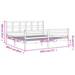vidaXL Cadre de lit sans matelas blanc bois massif