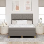 vidaXL Lit à ressorts avec matelas Taupe 140 x 190 cm tissu